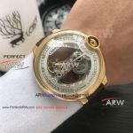 Perfect Replica AAA Grade Cartier Ballon Bleu 45MM Watch - Yellow Gold Case Leather Strap